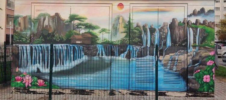 Waterfall Mural